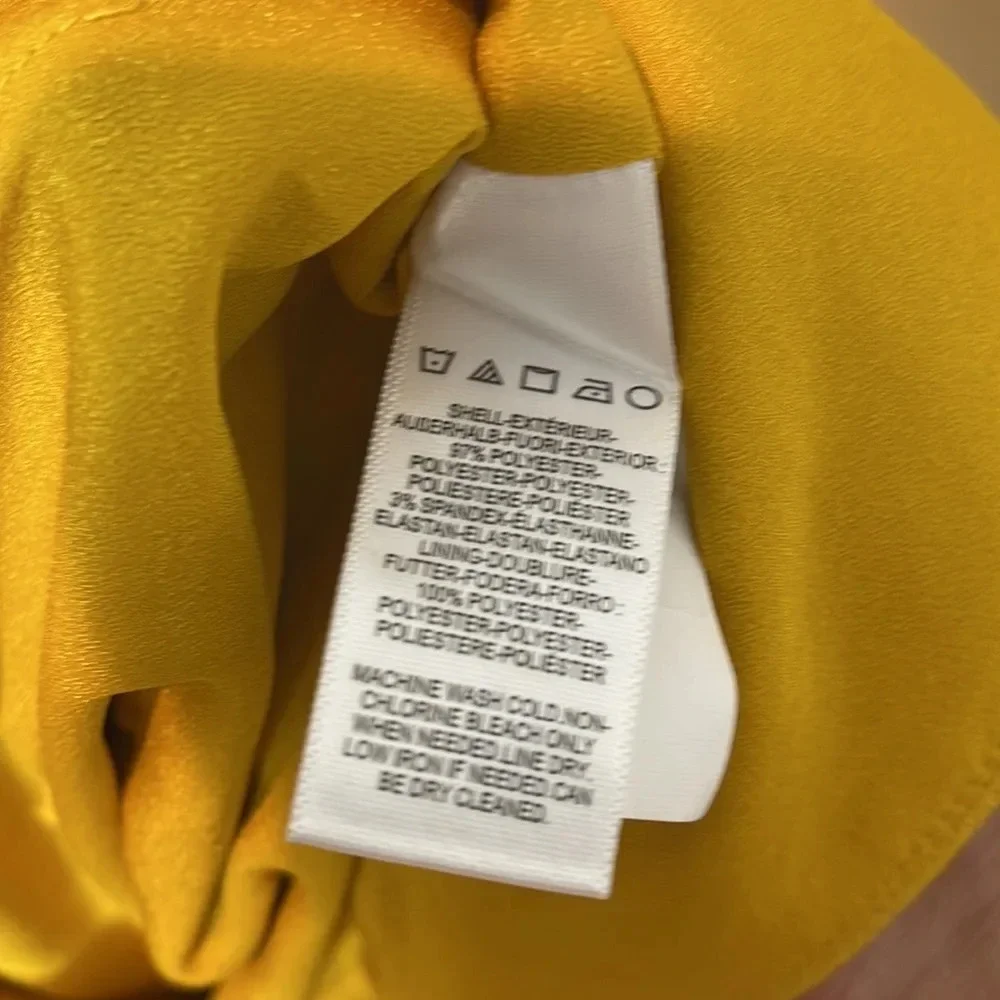 DRESS THE POPULATION Alondra‎ Blouson Sheath Dress in Marigold Size X-Small